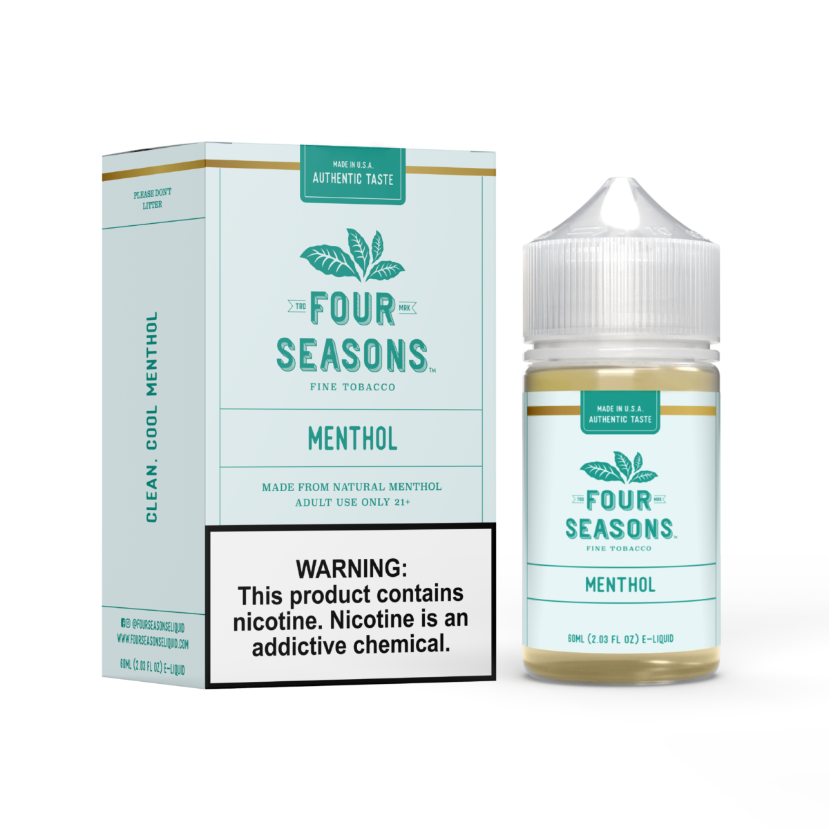 Four Seasons Series E-Liquid 60mL (Freebase)| Menthol with packaging