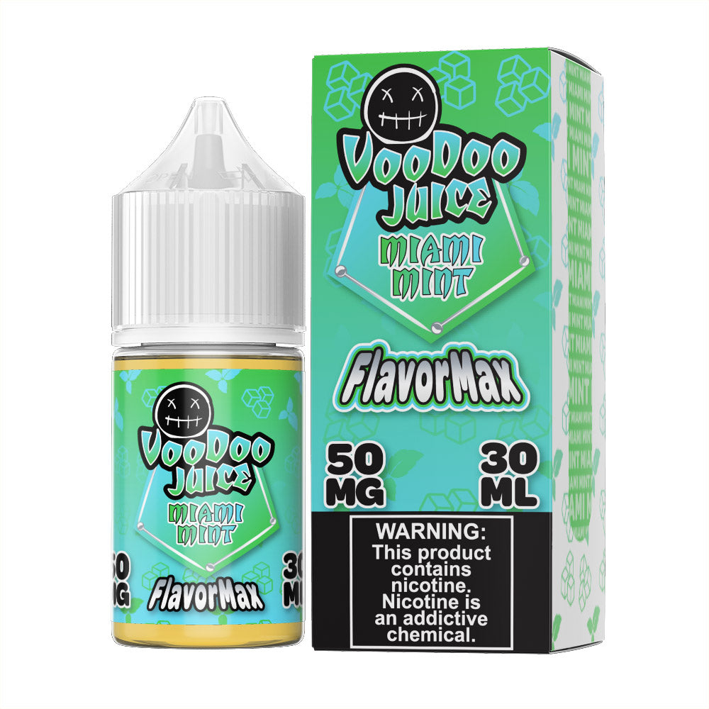 Voodoo Juice FlavorMax Salt Series E-Liquid 30mL - Miami Mint with packaging