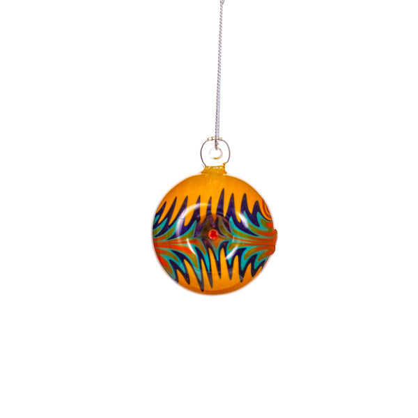 MKGlass MKH29 Christmas Ornament Hand Pipe | Yellow