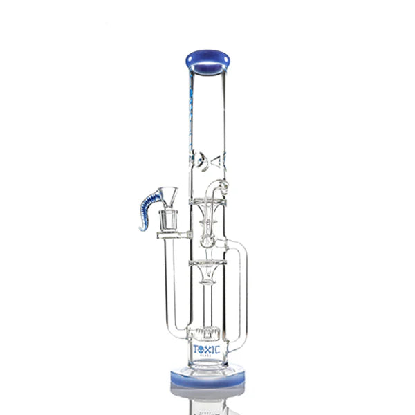 MKGlass TX44 Toxic Straight Shooter 16″ Water Pipe | Blue