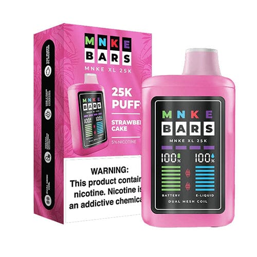 MNKE Bars XL Disposable 25000 Puffs 18mL 50mg | MOQ 5 - Strawberry Cake with Packaging