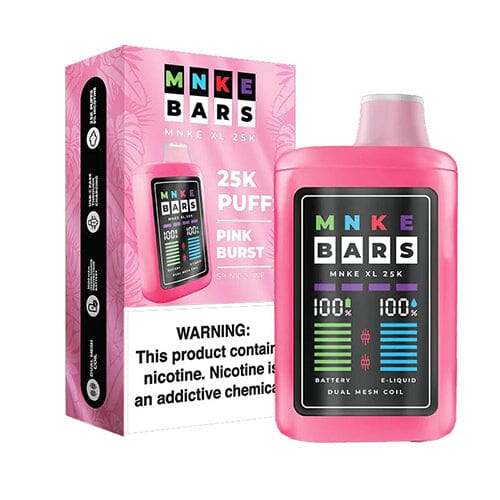 MNKE Bars XL Disposable 25000 Puffs 18mL 50mg | MOQ 5 - Pink Burst with Packaging