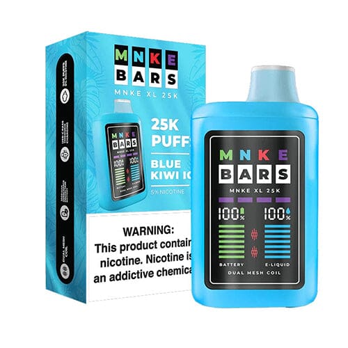 MNKE Bars XL Disposable 25000 Puffs 18mL 50mg | MOQ 5 - Blue Kiwi Ice with Packaging