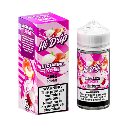 Hi-Drip Series E-Liquid | 100mL |(Freebase) | 3mg | Nectarine Lychee with packaging