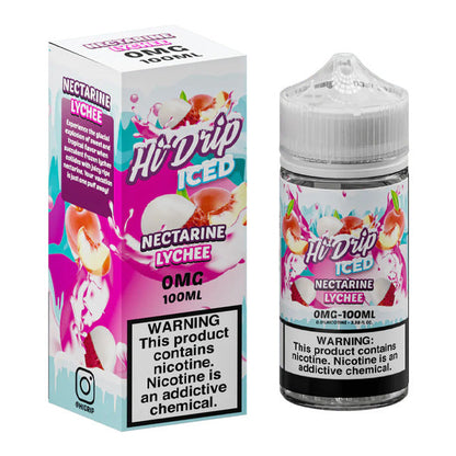 Hi-Drip Series E-Liquid 100mL (Freebase) | 0mg | Nectarine Lychee Iced with packaging
