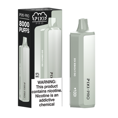 Pixi Pro Disposable | 8000 puffs | 14mL | 60Mg | MOQ 10pc | OG Lychee Ice with packaging