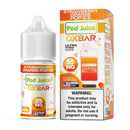 Strawberry Orange Pop Ice by Oxbar 30mL Pod Juice Edition (Salt Nic) | 35Mg with packaging