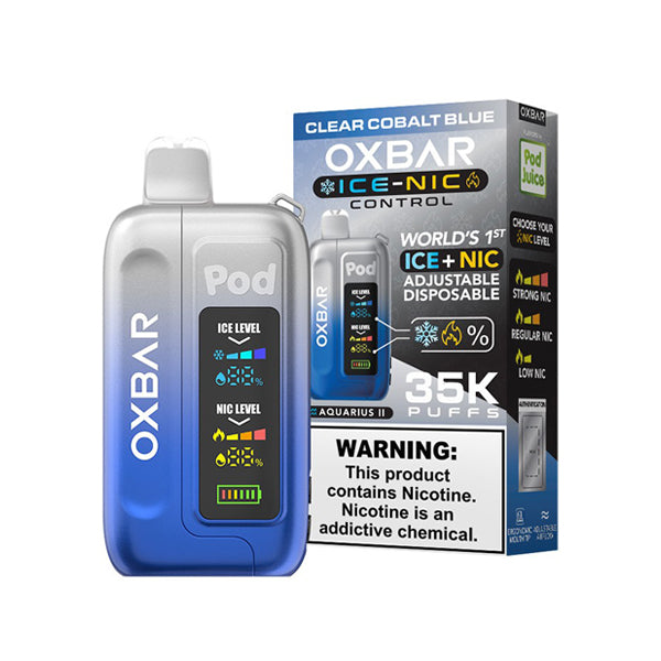 Oxbar Ice-Nic Control Pod Juice Edition Disposable 35000 Puffs 14mL 50mg • MOQ 5 | Cobalt Blue with packaging