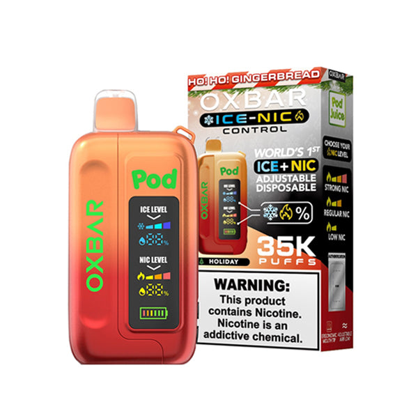 Oxbar Ice-Nic Control Pod Juice Edition Disposable | 35000 Puffs | 14mL | 50mg | MOQ 5 | Ho ho Gingerbread with Packaging