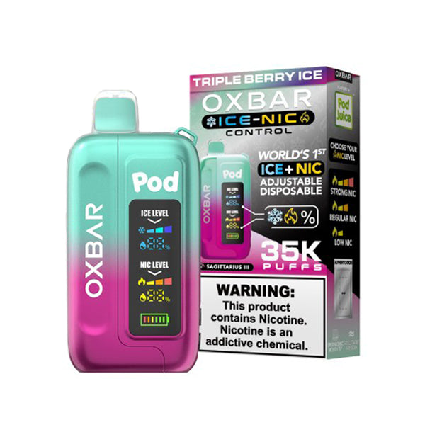 Oxbar Ice-Nic Control Pod Juice Edition Disposable 35000 Puffs 14mL 50mg • MOQ 5 | Triple Berry Ice with Packaging