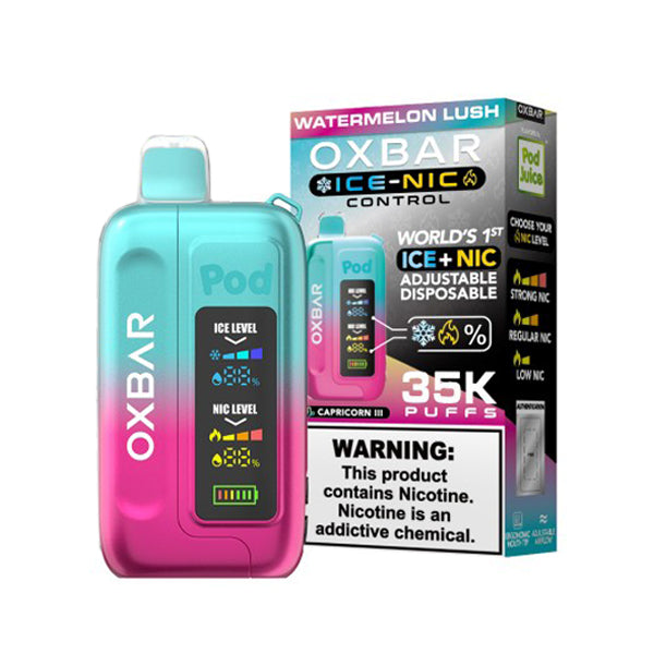 Oxbar Ice-Nic Control Pod Juice Edition Disposable | 35000 Puffs | 14mL | 50mg | MOQ 5 | Watermelon Lush  with Packaging