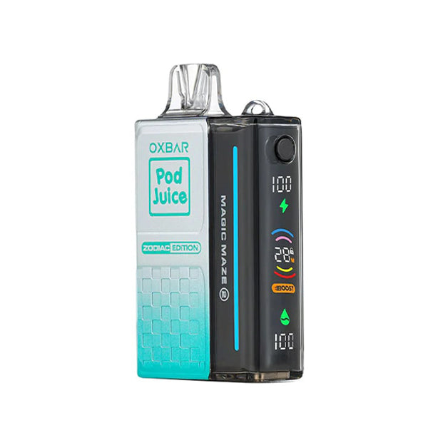 Oxbar Magic Maze 2.0 ZERO Nicotine Pod Juice Disposable 30000 Puffs 13mL 0mg • MOQ 5 | Clear Emerald