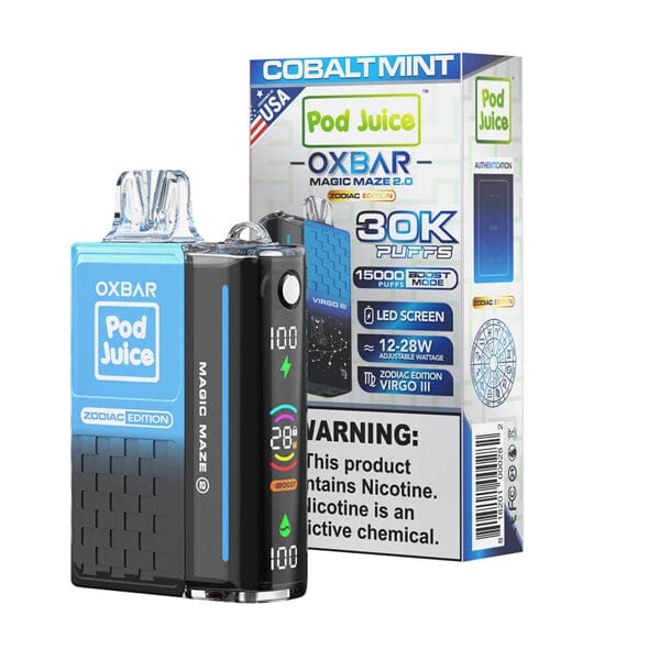 Oxbar Magic Maze 2.0 Pod Juice Edition Disposable 30000 Puffs 13mL 50mg | MOQ 5 - Cobalt Mint with Packaging