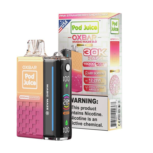 Oxbar Magic Maze 2.0 Pod Juice Edition Disposable 30000 Puffs 13mL 50mg | MOQ 5 - Pink Strawberry Shortcake with Packaging