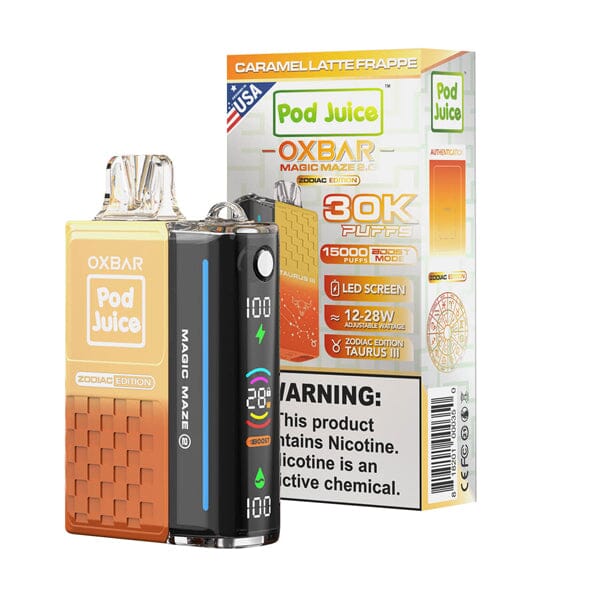 Oxbar Magic Maze 2.0 Pod Juice Edition Disposable 30000 Puffs 13mL 50mg | MOQ 5 Caramel Latte Frappe with Packaging