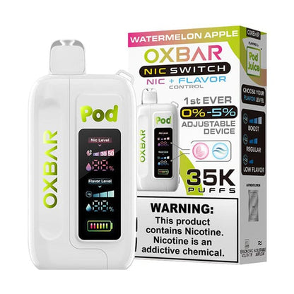 Oxbar Nic-Switch Pod Juice Edition Disposable | 35000 Puffs | 14mL | 00mg-50mg | MOQ 5 | Watermelon Apple with Packaging