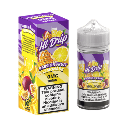 Hi-Drip Series E-Liquid 100mL (Freebase) | 0mg | Passionfruit Lemonade with packaging
