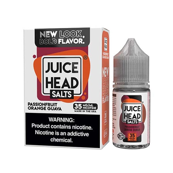 Juice Head Salt Series E-Liquid 30mL (Salt Nic) - Passionfruit Orange Guava with packaging