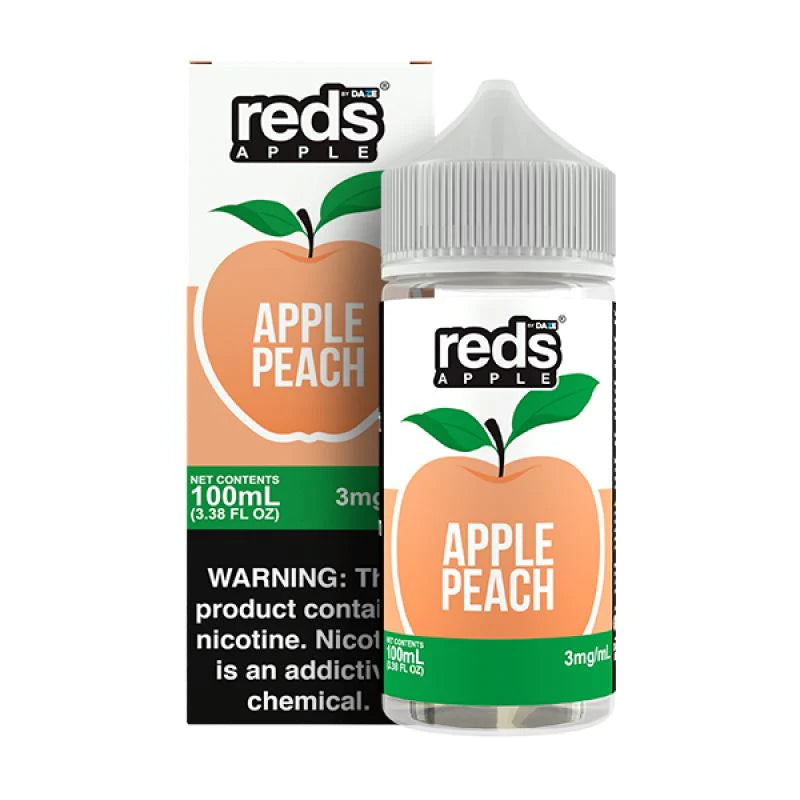 7Daze Reds Series E-Liquid 100mL (Freebase) Peach with packaging