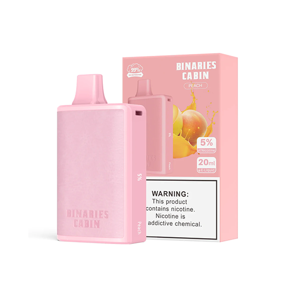 HorizonTech Binaries Cabin Disposable 10,000 puffs 20mL 50mg | MOQ 10 | Peach with Packaging