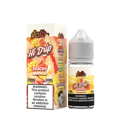 Hi-Drip Salt Series E-Liquid | 30mL | 20mg | (Salt Nic) | Peachy Mango with packaging