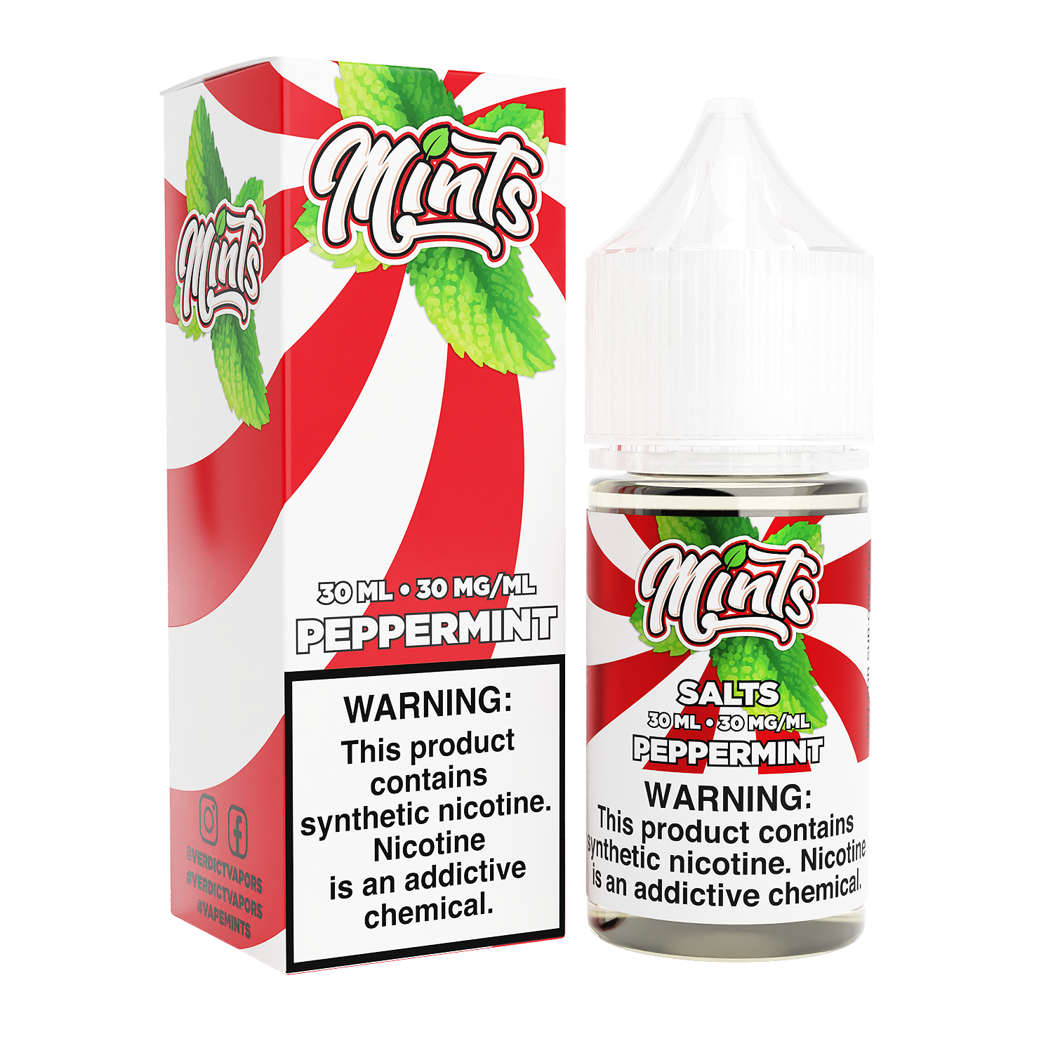 Mints Salt Series E-Liquid 30mL | Peppermint with packaging