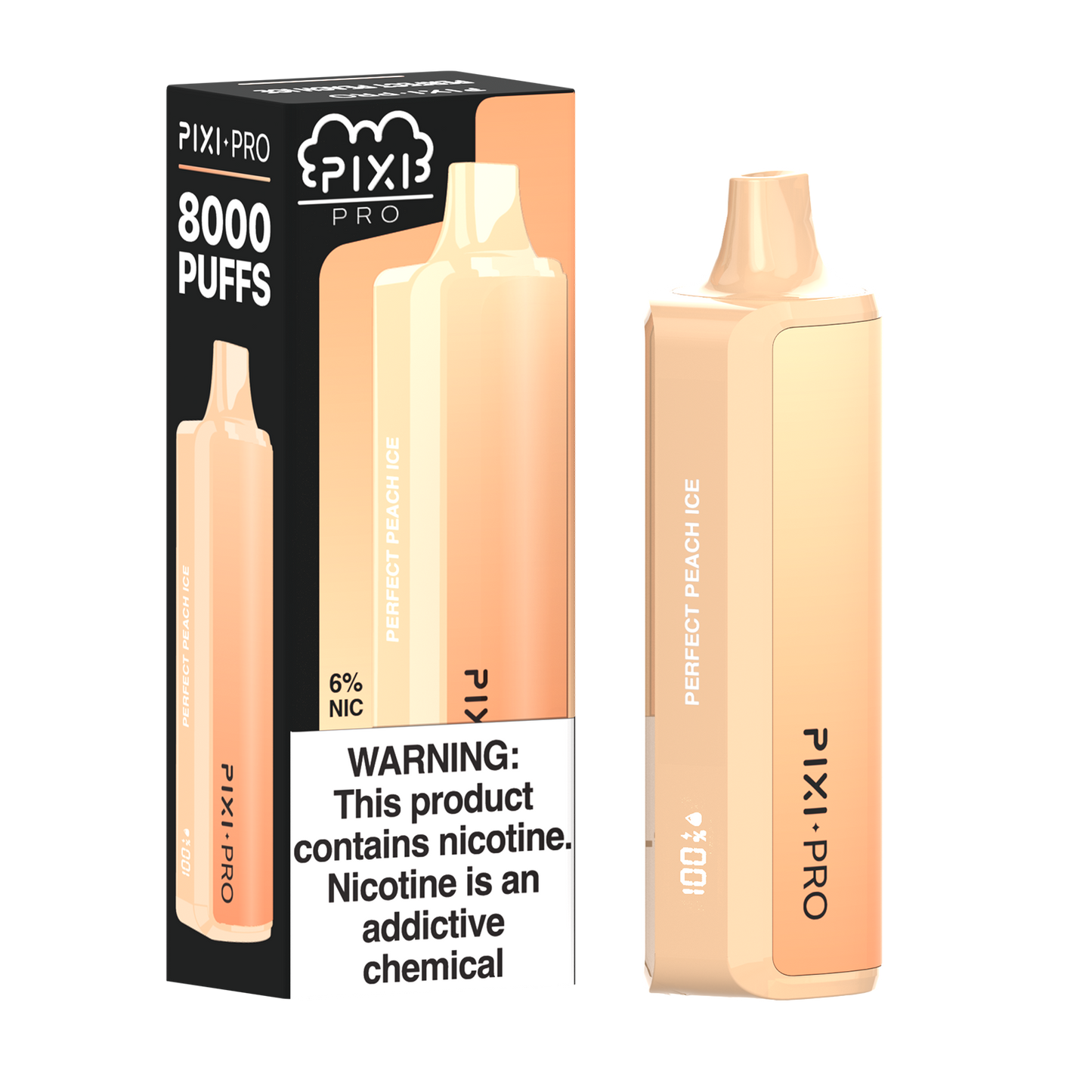 Perfect Peach Ice Pixi Pro Disposable 8000 Puffs 14mL 60mg | MOQ 10pc