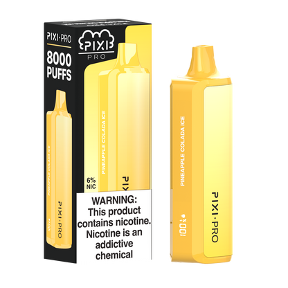 Pixi Pro Disposable | 8000 puffs | 14mL | 60Mg | MOQ 10pc | Pineapple Colada Ice with packaging