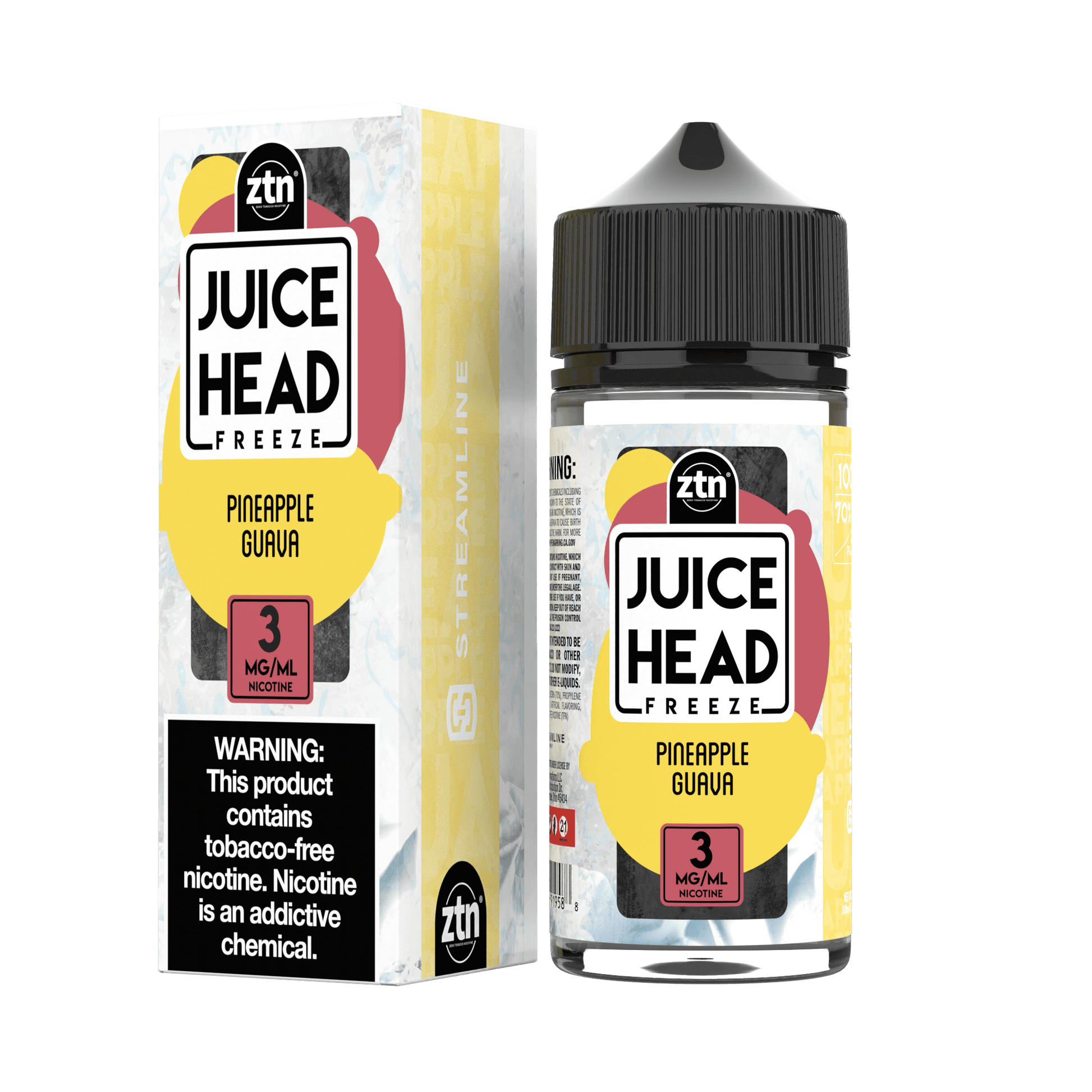Juice Head Series E-Liquid | 100mL | 3mg | (Freebase) | Pineapple Guava Freeze with Packaging