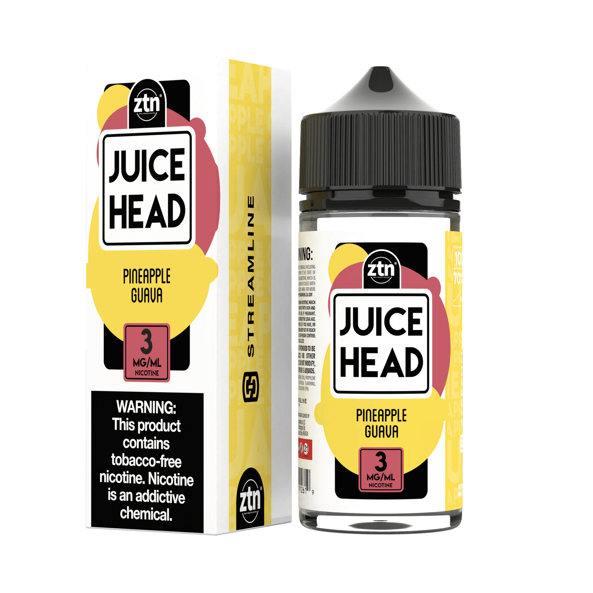 Juice Head Series E-Liquid | 100mL | 3mg | (Freebase) | Pineapple Guava with Packaging