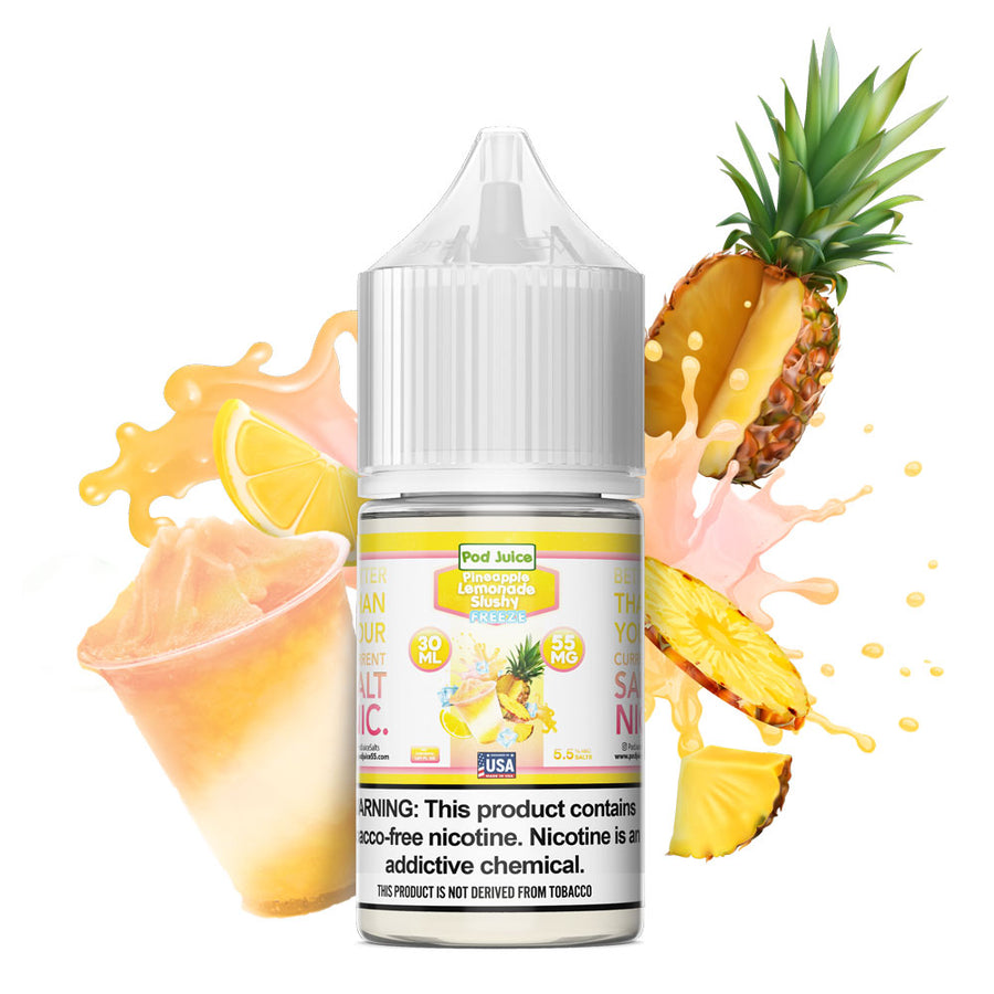 Pod Juice Salt Series E-Liquid | 30mL | 55mg | (Salt Nic) | Pineapple Lemonade Slushy Freeze