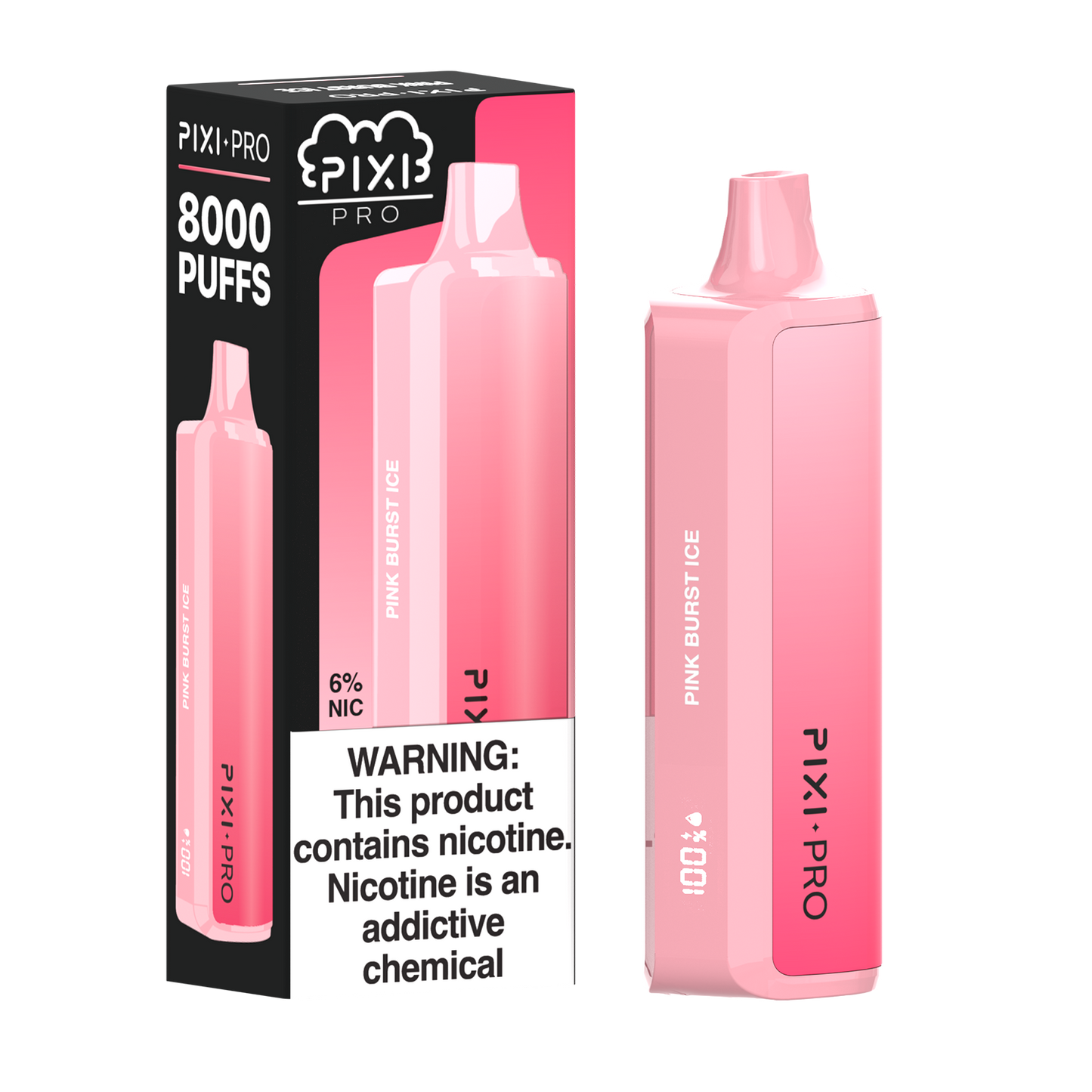 Pink Burst Ice Pixi Pro Disposable 8000 Puffs 14mL 60mg | MOQ 10pc