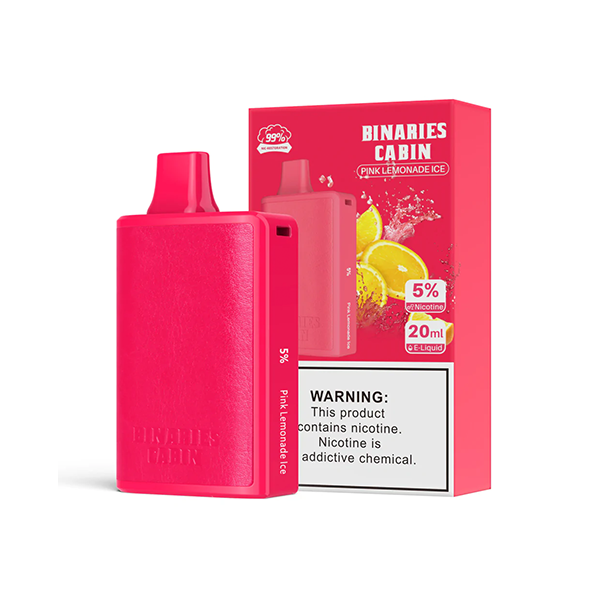 HorizonTech Binaries Cabin Disposable 10,000 puffs 20mL 50mg | MOQ 10 | Pink Lemon Ice with Packaging