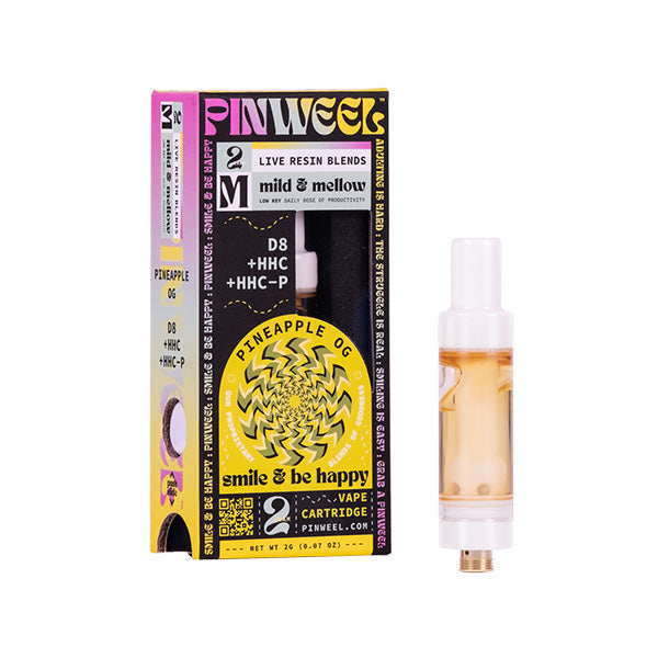 Pinweel Live Resin D11 Cartridges (2g) | Pineapple OG Hybrid  with Packaging