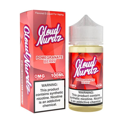 Cloud Nurdz Series E-Liquid 100mL (Freebase) | Pomegranate Berry with packaging