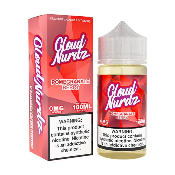 Cloud Nurdz Series E-Liquid 100mL (Freebase) | Pomegranate Berry with packaging