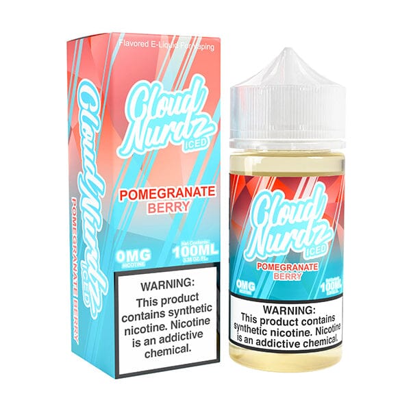 Cloud Nurdz Series E-Liquid 100mL (Freebase) | Pomegranate Berry Ice with packaging