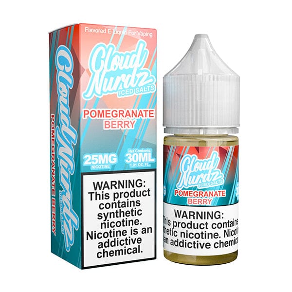 Cloud Nurdz Salt Series E-Liquid 30mL | Pomegranate Berry Iced with packaging