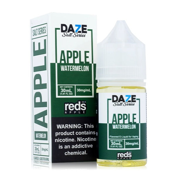 7Daze Reds Salt Series E-Liquid 30mL (Salt Nic) - Watermelon with packaging