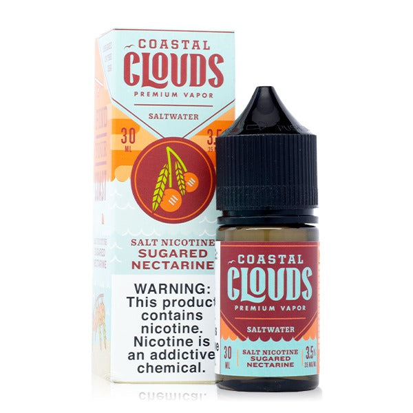 Coastal Clouds Salt Series E-Liquid 30mL (Salt Nic) | Sugared Nectarine with Packaging

