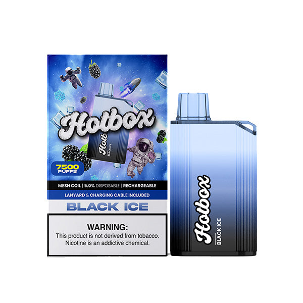 Puff HotBox Disposable | 7500 puffs | 16mL | MOQ 10pc | Black Ice with Packaging