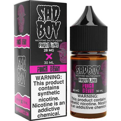 Sadboy Salt Series E-Liquid | 30mL (Salt Nic) | 28mg | Punch Berry with packaging