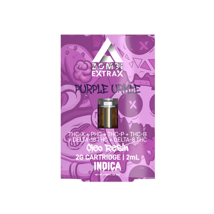 Zombi Extrax Oleo Resin THCX + PHC + THCP + THC-B + D10 + D8 Cartridge (2g) | Purple Urkle with Packaging