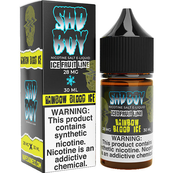 Sadboy Salt Series E-Liquid 30mL (Salt Nic) | Rainbow Blood Ice with packaging