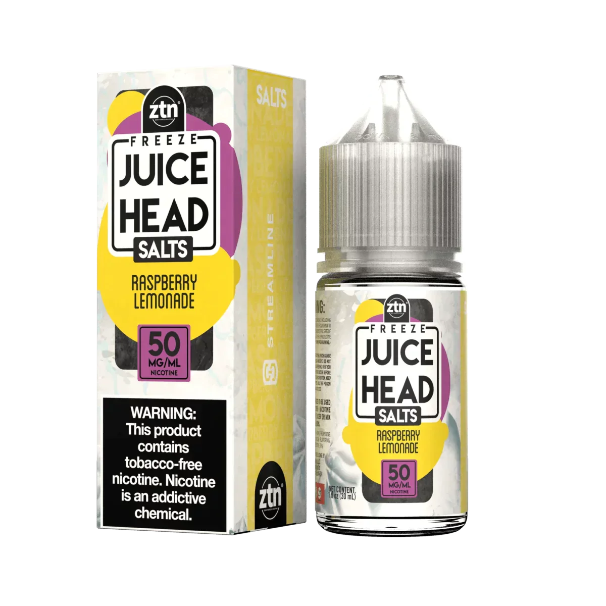 Juice Head Salt Series E-Liquid 30mL (Salt Nic)| Raspberry Lemonade Freeze with packaging