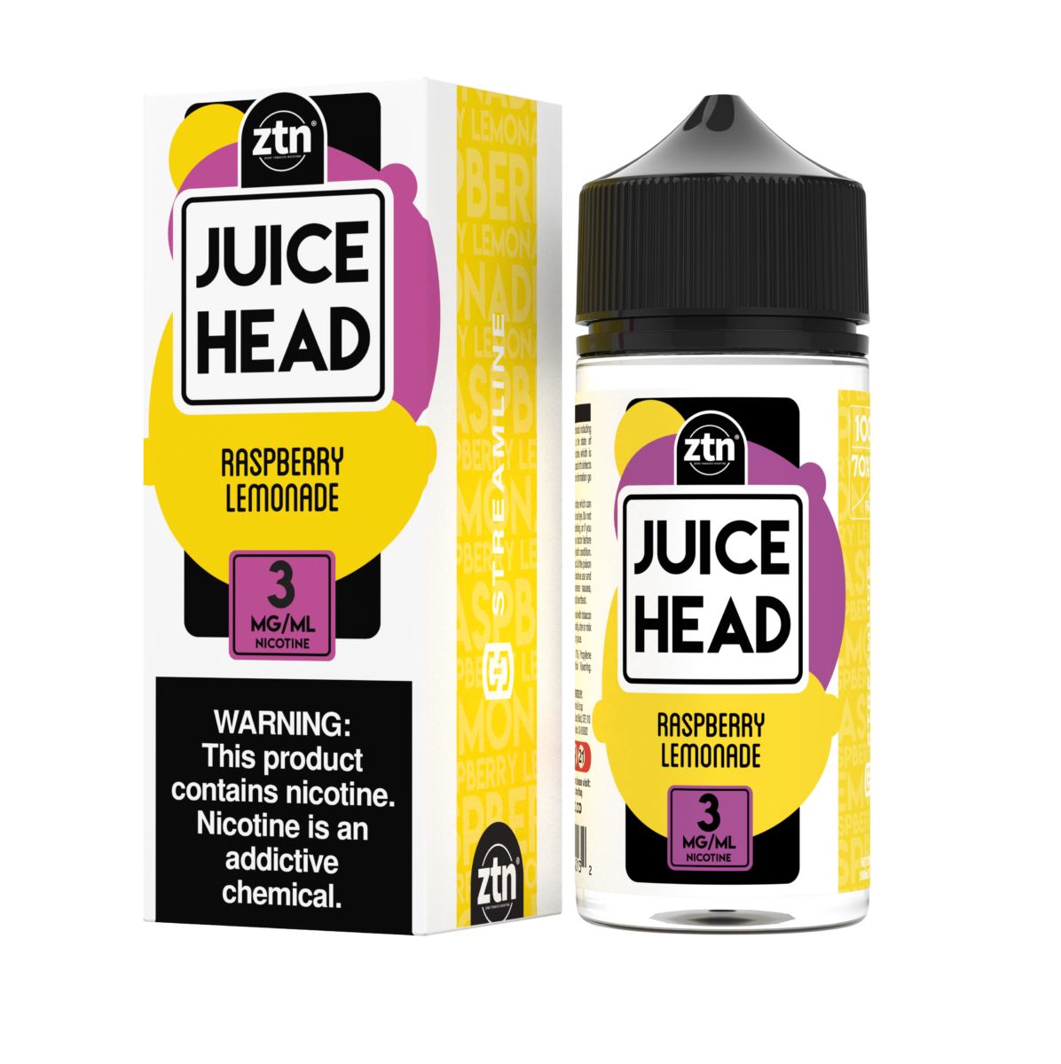 Juice Head Series E-Liquid | 100mL (Freebase) Raspberry Lemonade with Packaging