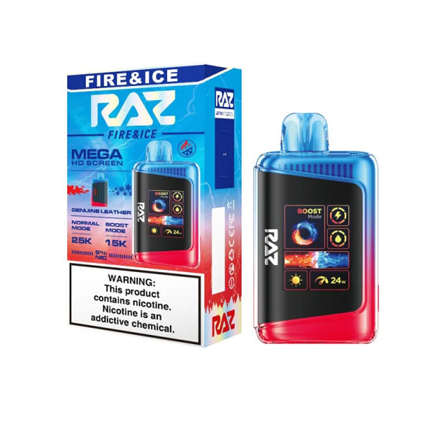 RAZ DC25000 Disposable | 25000 Puffs | 16mL | 50mg | MOQ 5 | Fire Ice with packaging
