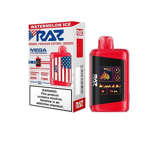 RAZ DC25000 Disposable | 25000 Puffs | 16mL | 50mg | MOQ 5 | Watermelon Ice Freedom Edition with Packaging