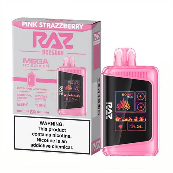 RAZ DC25000 Disposable 25000 Puffs 16mL 50mg | Pink Strazz Berry with Packaging