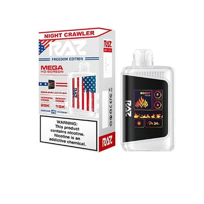 RAZ DC25000 Disposable | 25000 Puffs | 16mL | 50mg | MOQ 5 | Night Crawler Freedom Edition with Packaging
